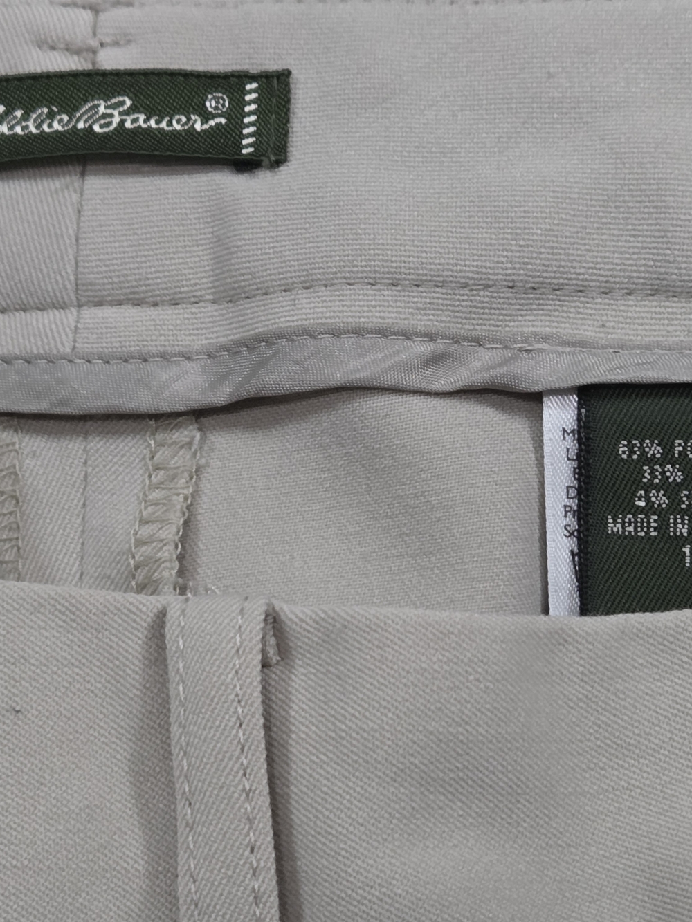 Eddie Bauer Women's Dress Pants Trouser Wide Leg Quiet Luxury Sz 12 Khaki Tan - Picture 2 of 3